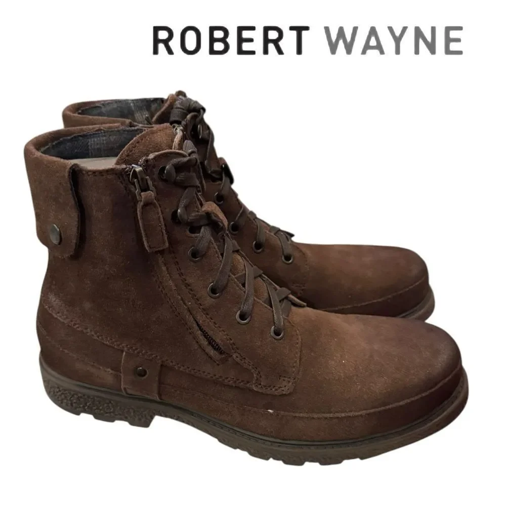 New Robert Wayne Granger Men's Brown Suede Leather Boots 9